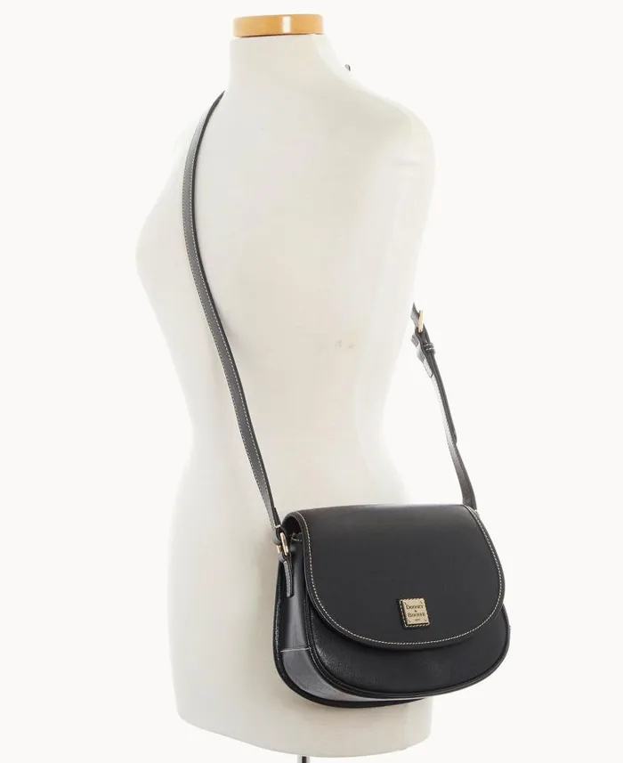 Dooney and Bourke Saffiano Saddle Bag Black WomenMen Crossbodies