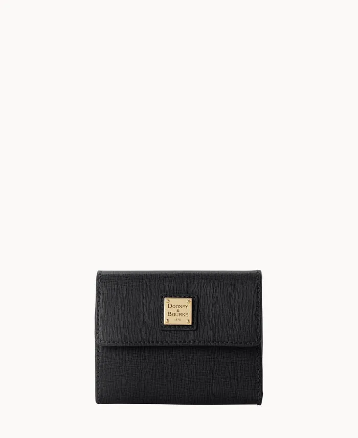 Dooney and Bourke Saffiano Small Flap Credit Card Wallet Black WomenMen Wallets Dooney and Bourke Saffiano Small Flap Credit Card Wallet Black WomenMen Wallets