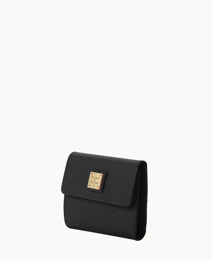 Dooney and Bourke Saffiano Small Flap Credit Card Wallet Black WomenMen Wallets Dooney and Bourke Saffiano Small Flap Credit Card Wallet Black WomenMen Wallets