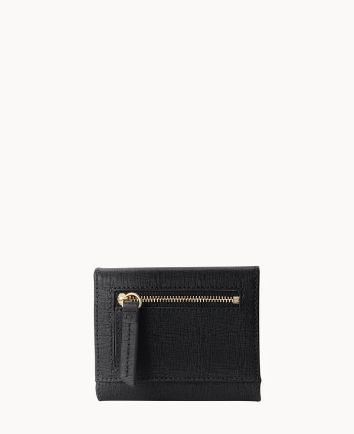 Dooney and Bourke Saffiano Small Flap Credit Card Wallet Black WomenMen Wallets Dooney and Bourke Saffiano Small Flap Credit Card Wallet Black WomenMen Wallets