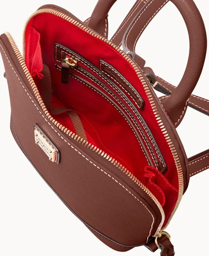 Dooney and Bourke Saffiano Small Zip Pod Backpack Amber WomenMen Backpacks