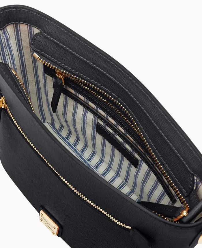 Dooney and Bourke Saffiano Zip Crossbody Black WomenMen Crossbodies