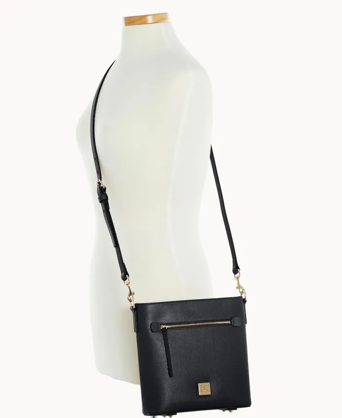 Dooney and Bourke Saffiano Zip Crossbody Black WomenMen Crossbodies