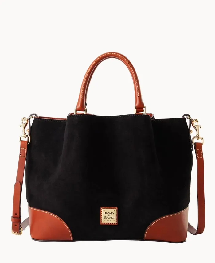 Dooney and Bourke Suede Brenna Black WomenMen Satchels