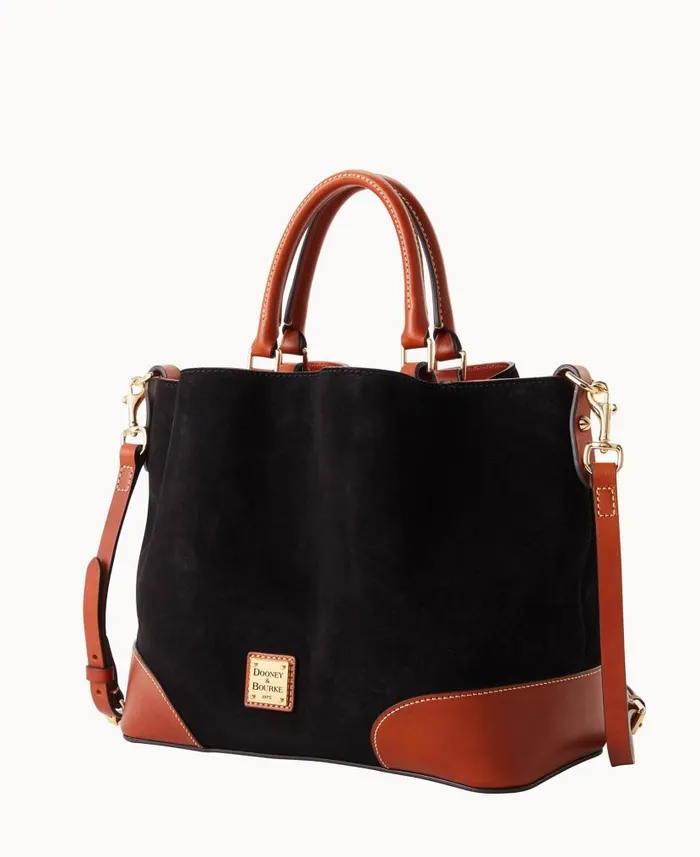 Dooney and Bourke Suede Brenna Black WomenMen Satchels