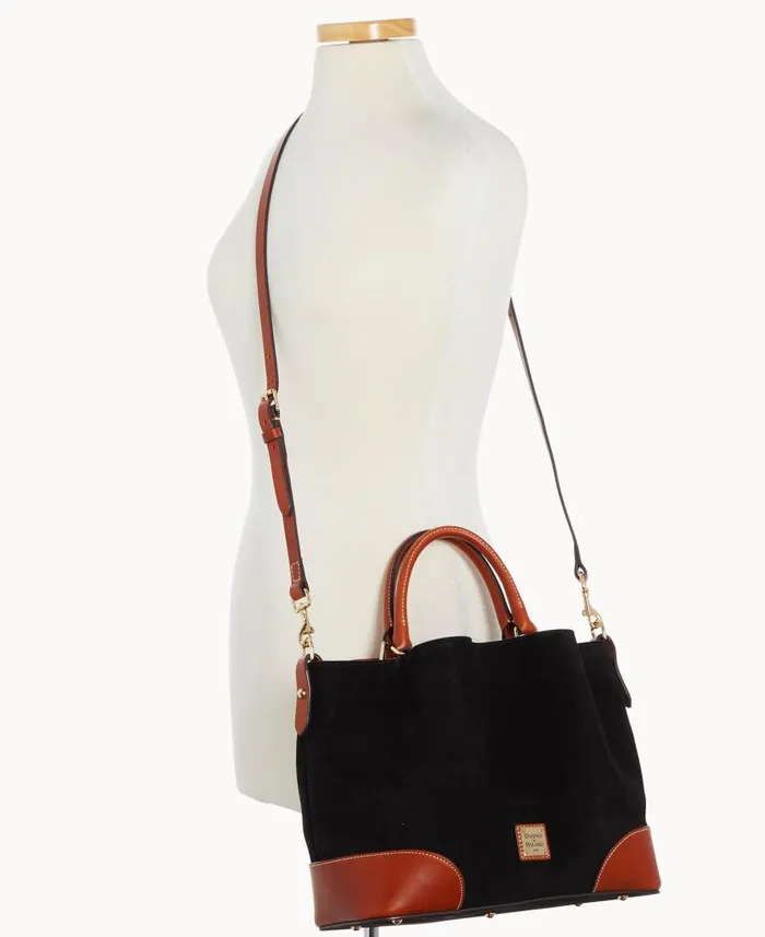Dooney and Bourke Suede Brenna Black WomenMen Satchels