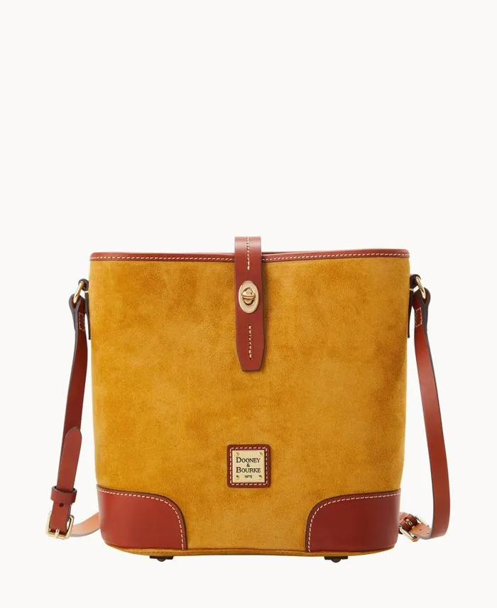 Dooney and Bourke Suede Crossbody Bucket Chamois WomenMen Crossbodies