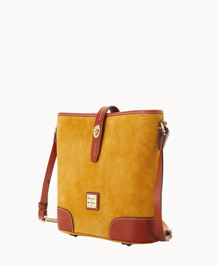 Dooney and Bourke Suede Crossbody Bucket Chamois WomenMen Crossbodies