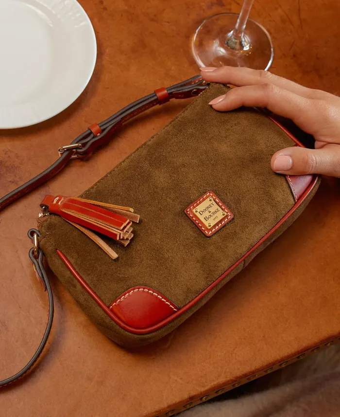 Dooney and Bourke Suede Slim Crossbody Brown Tmoro WomenMen Crossbodies
