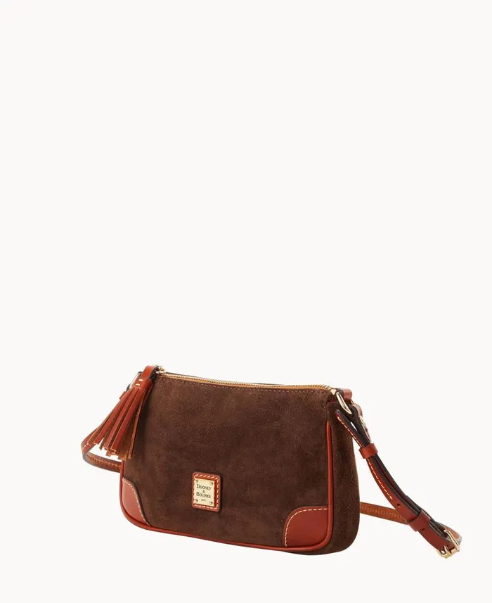 Dooney and Bourke Suede Slim Crossbody Brown Tmoro WomenMen Crossbodies