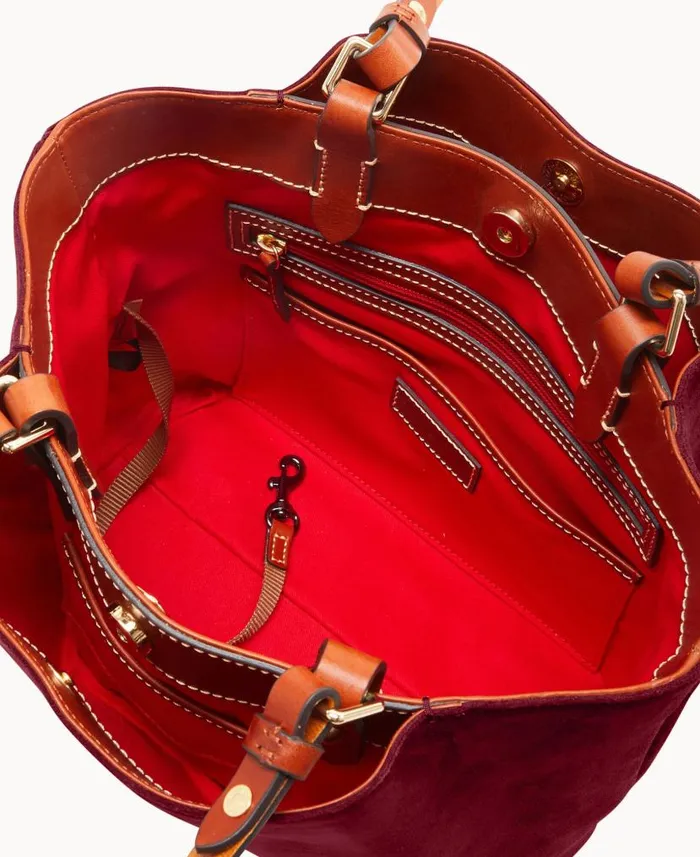 Dooney and Bourke Suede Small Flynn Wine WomenMen Shoulder Bags