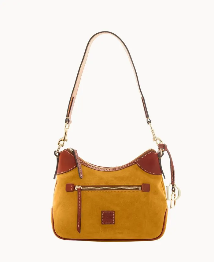 Dooney and Bourke Suede Small Hobo Chamois WomenMen Shoulder Bags
