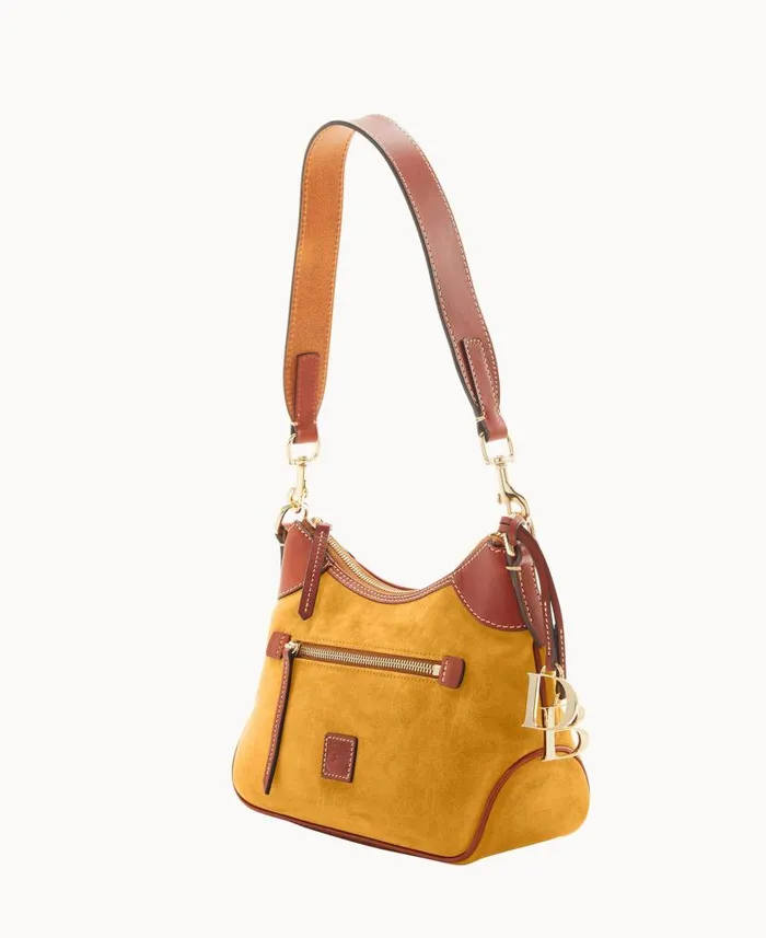 Dooney and Bourke Suede Small Hobo Chamois WomenMen Shoulder Bags