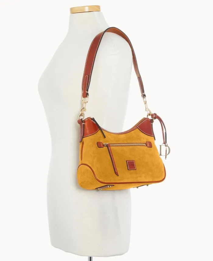 Dooney and Bourke Suede Small Hobo Chamois WomenMen Shoulder Bags