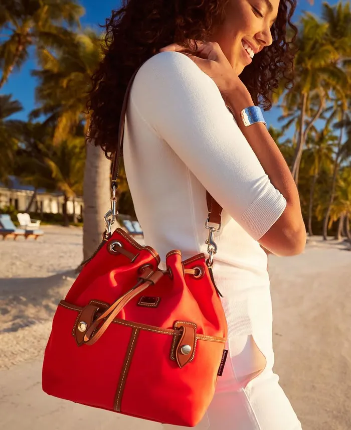 Dooney and Bourke Wayfarer Drawstring Red WomenMen Shoulder Bags