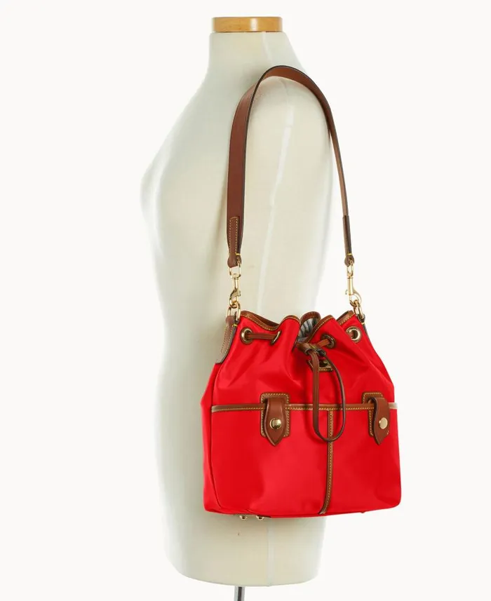 Dooney and Bourke Wayfarer Drawstring Red WomenMen Shoulder Bags