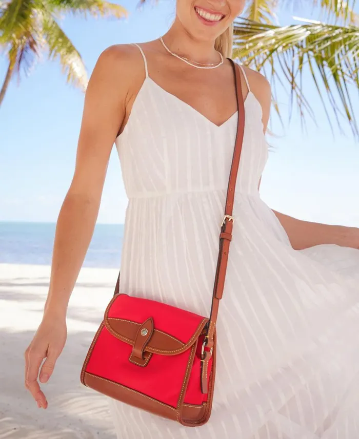 Dooney and Bourke Wayfarer Flap Crossbody Red WomenMen Crossbodies