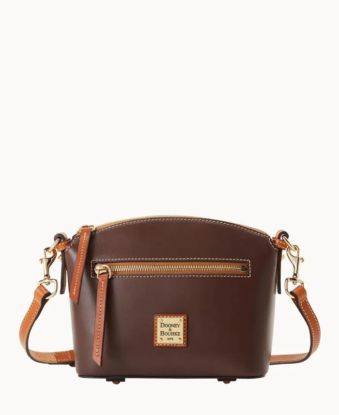Dooney and Bourke Wexford Leather Domed Crossbody Brown WomenMen Crossbodies