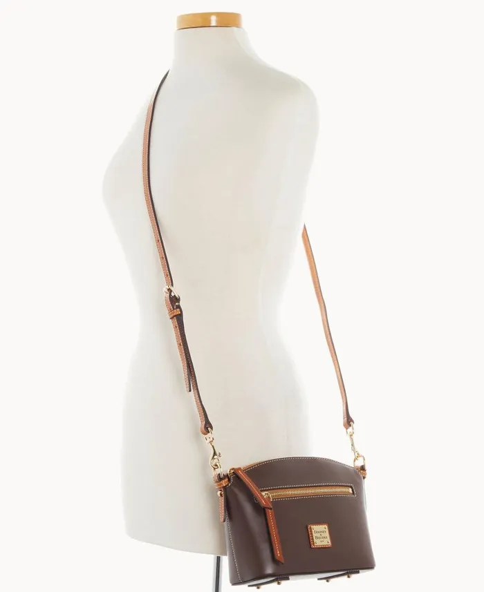 Dooney and Bourke Wexford Leather Domed Crossbody Brown WomenMen Crossbodies Dooney and Bourke Wexford Leather Domed Crossbody Brown WomenMen Crossbodies