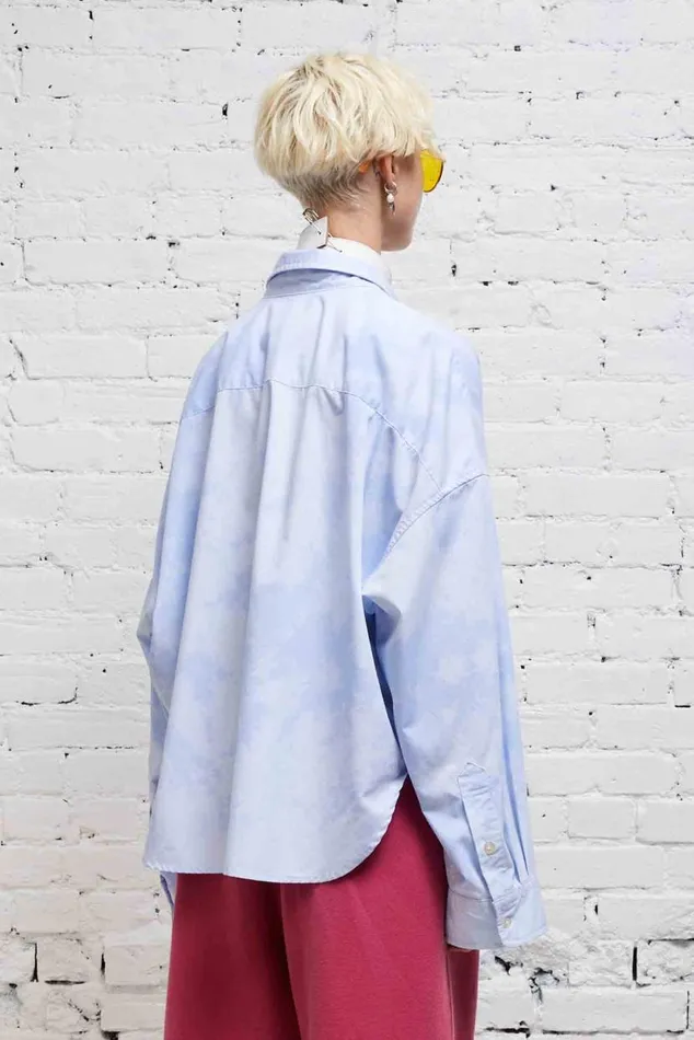 DROP NECK CROPPED SHIRT 8211 CLOUDY BLUE Women R13 Tops
