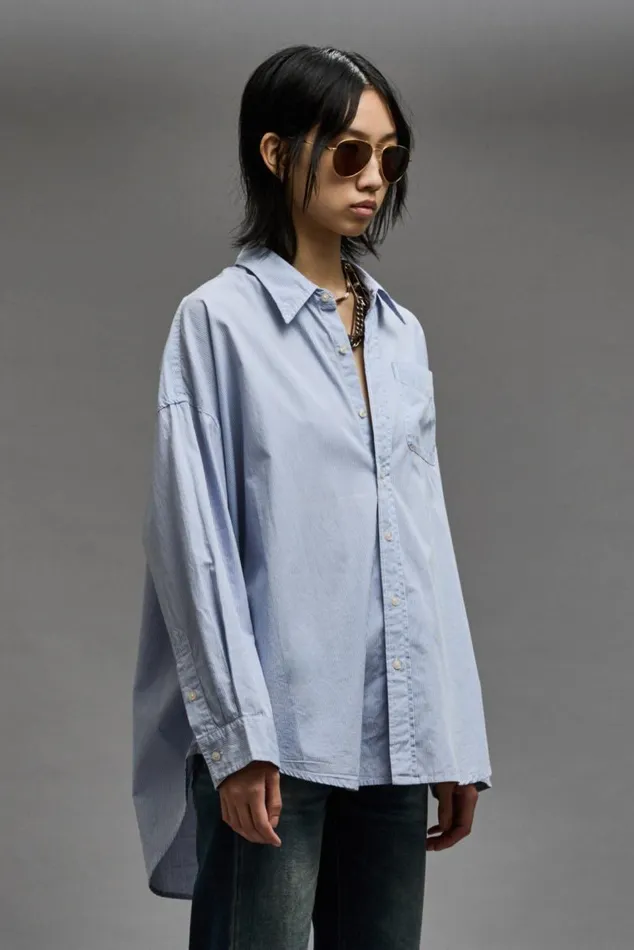 Drop Neck Oxford Shirt Official Site Women R13 Tops