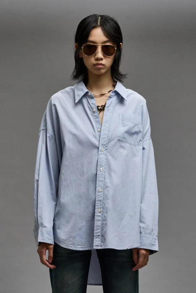 Drop Neck Oxford Shirt Official Site Women R13 Tops