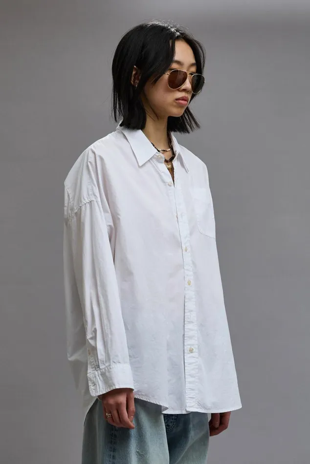 Drop Neck Oxford Shirt White Women R13 Tops