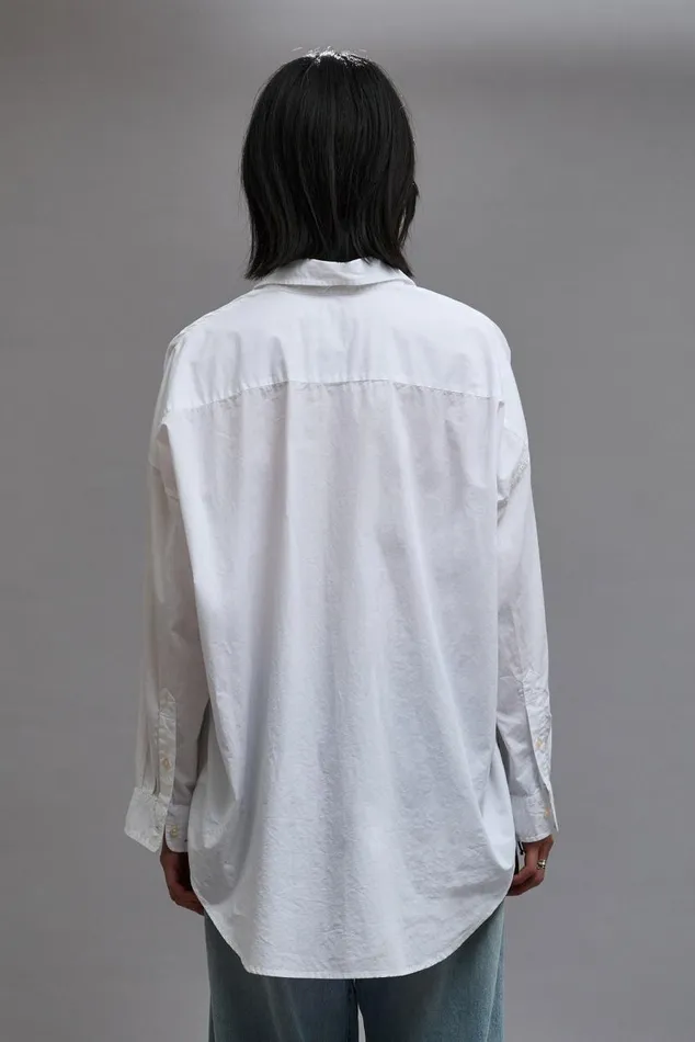 Drop Neck Oxford Shirt White Women R13 Tops