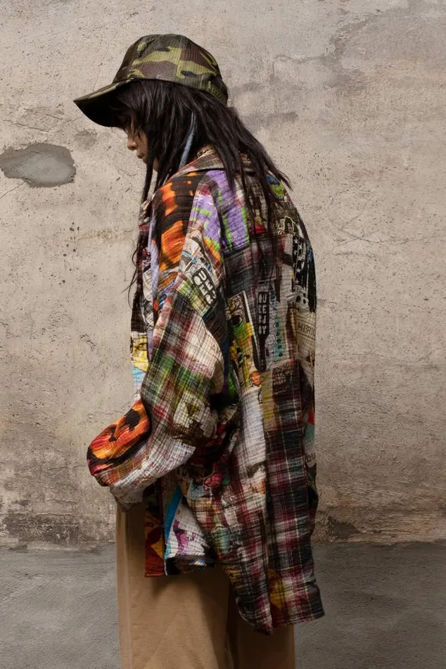 DROP NECK WORKSHIRT 8211 GRAFFITI PLAID Women R13 Tops