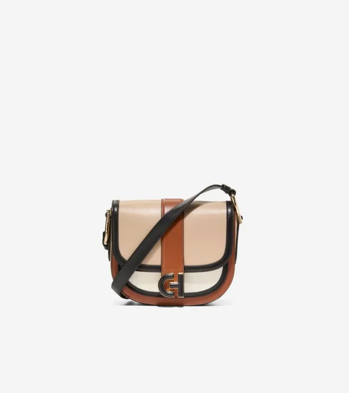 Essential Mini Saddle Bag British Tanivoryblack Women Cole Haan Crossbody Bags