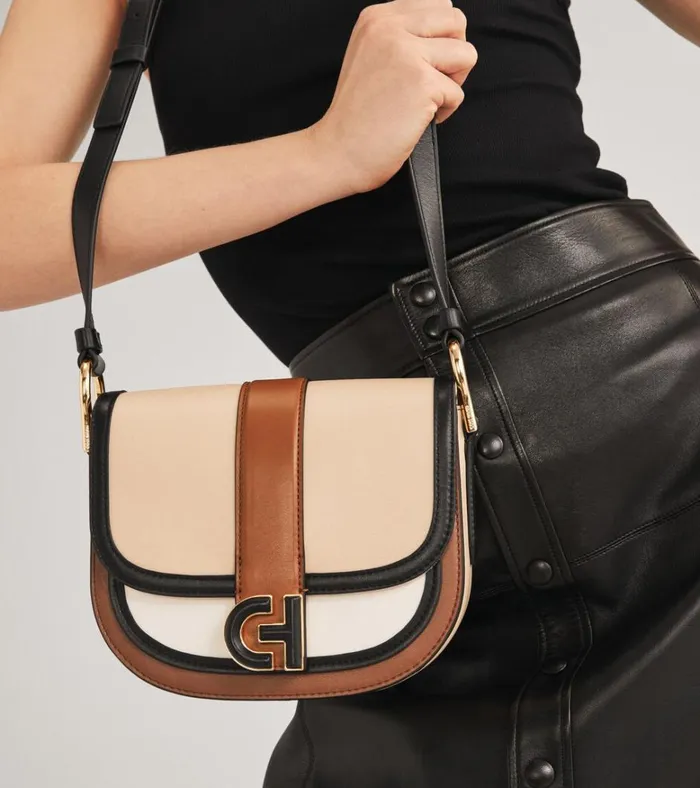 Essential Mini Saddle Bag British Tanivoryblack Women Cole Haan Crossbody Bags