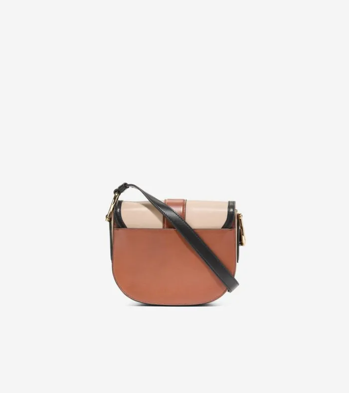 Essential Mini Saddle Bag British Tanivoryblack Women Cole Haan Crossbody Bags