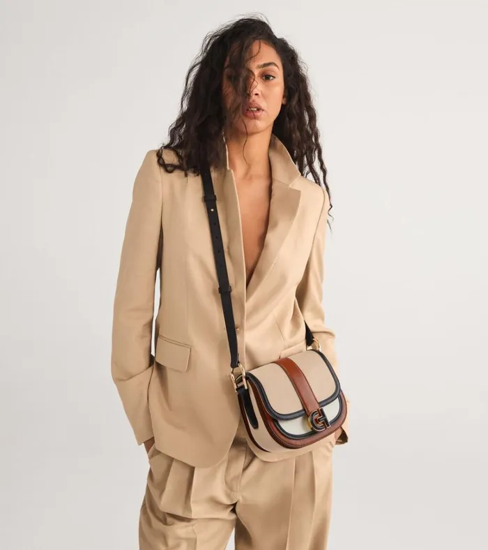Essential Mini Saddle Bag British Tanivoryblack Women Cole Haan Crossbody Bags