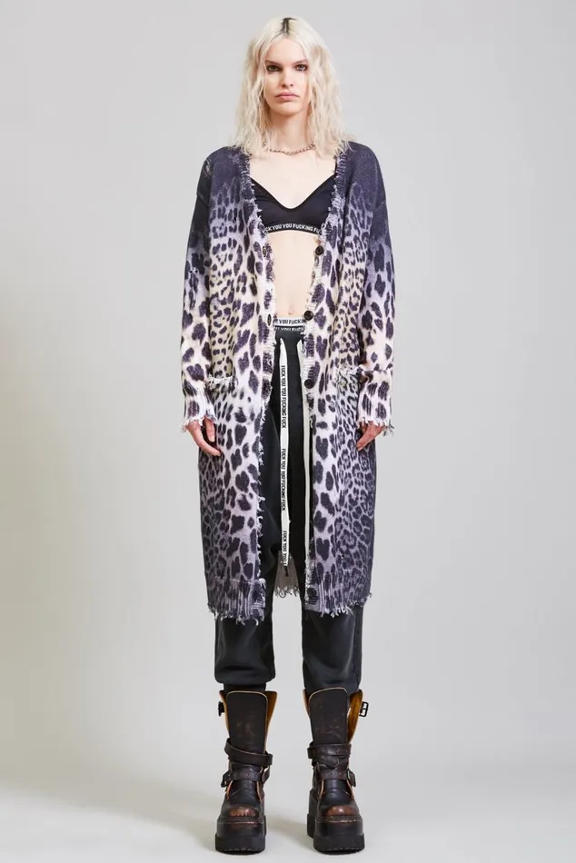 FADED LEOPARD LONG CARDIGAN Women R13 Sweaters