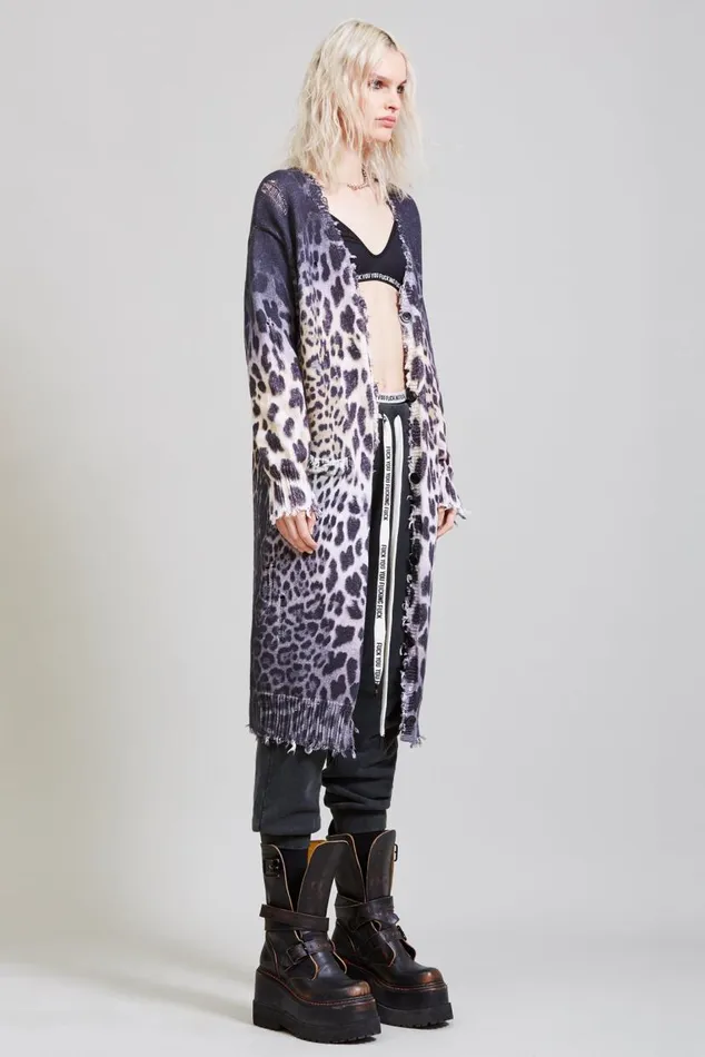 FADED LEOPARD LONG CARDIGAN Women R13 Sweaters