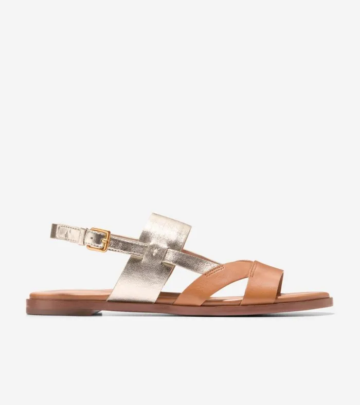 Fawn Sandals Pecansoft Gold Leather Women Cole Haan Sandals
