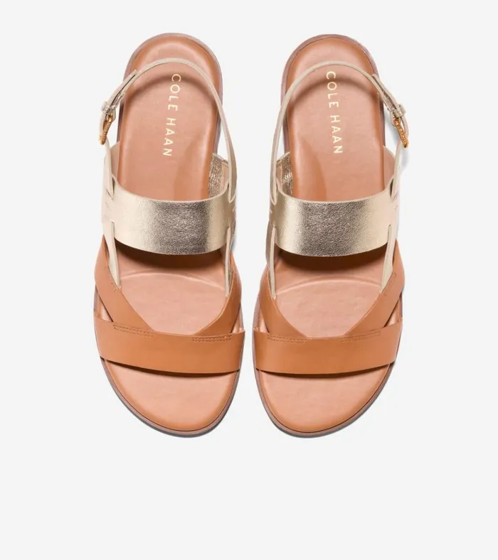 Fawn Sandals Pecansoft Gold Leather Women Cole Haan Sandals