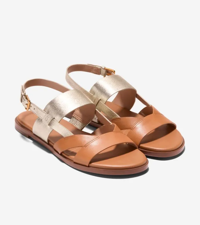 Fawn Sandals Pecansoft Gold Leather Women Cole Haan Sandals
