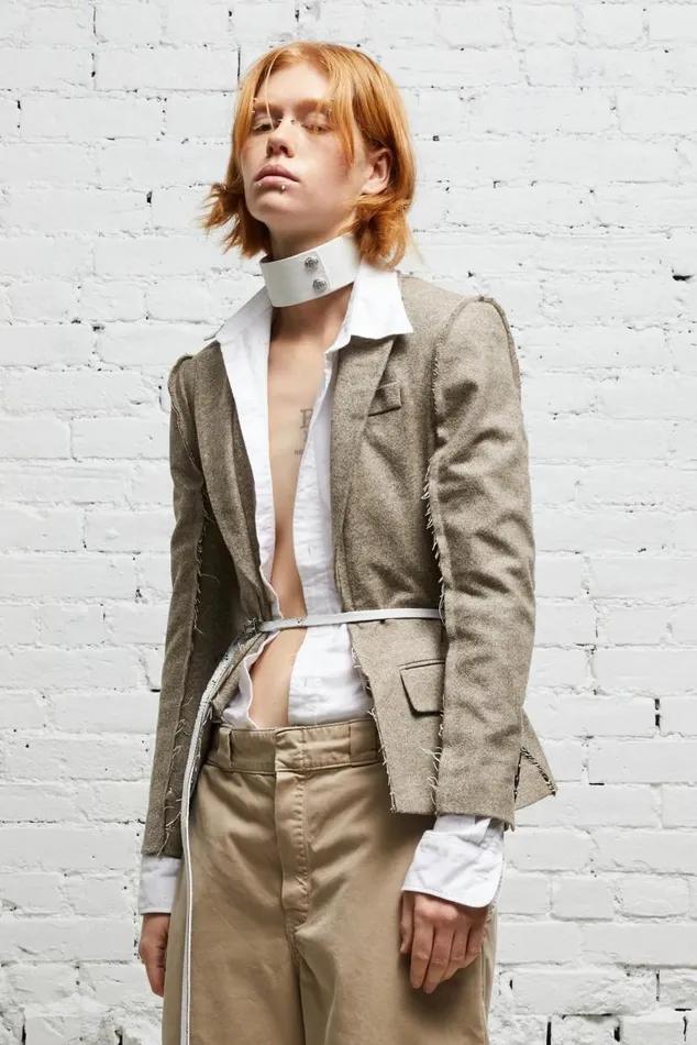 FLAT SLEEVE BLAZER 8211 OATMEAL Women R13 Jackets and Coats