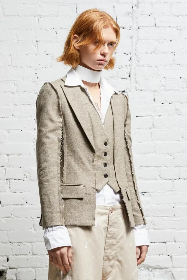 FLAT SLEEVE BLAZER 8211 OATMEAL Women R13 Jackets and Coats