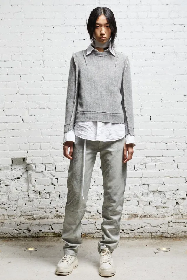 FLAT SLEEVE CREWNECK 8211 HEATHER GREY Women R13 Sweaters