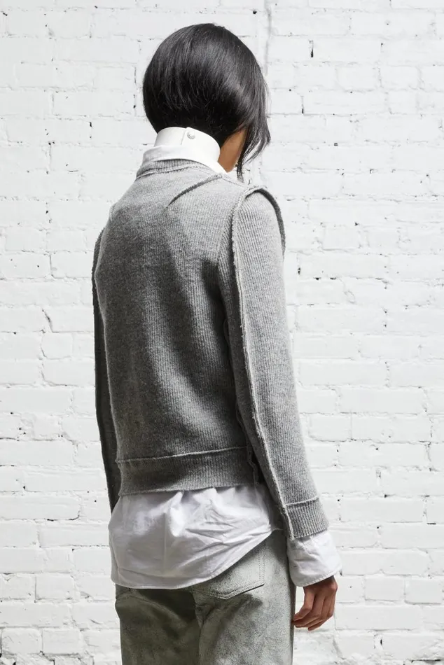 FLAT SLEEVE CREWNECK 8211 HEATHER GREY Women R13 Sweaters