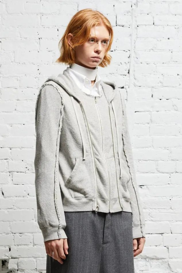 FLAT SLEEVE HOODIE 8211 HEATHER GREY Women R13 Tops