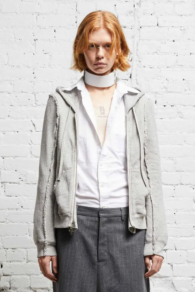 FLAT SLEEVE HOODIE 8211 HEATHER GREY Women R13 Tops