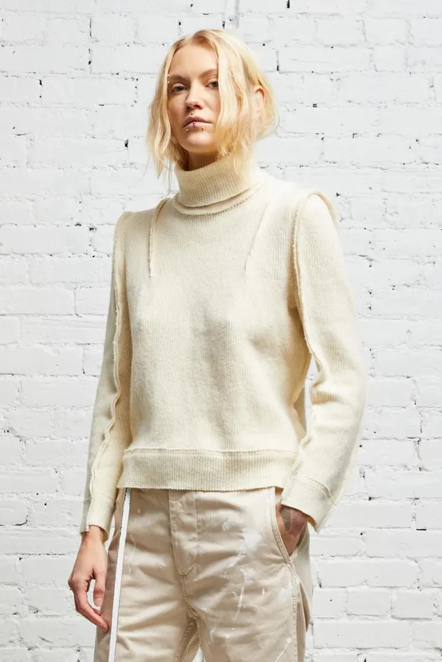 FLAT SLEEVE TURTLENECK 8211 ECRU Women R13 Sweaters