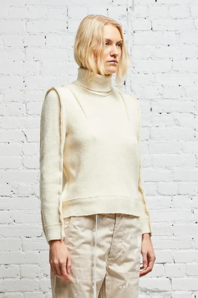 FLAT SLEEVE TURTLENECK 8211 ECRU Women R13 Sweaters