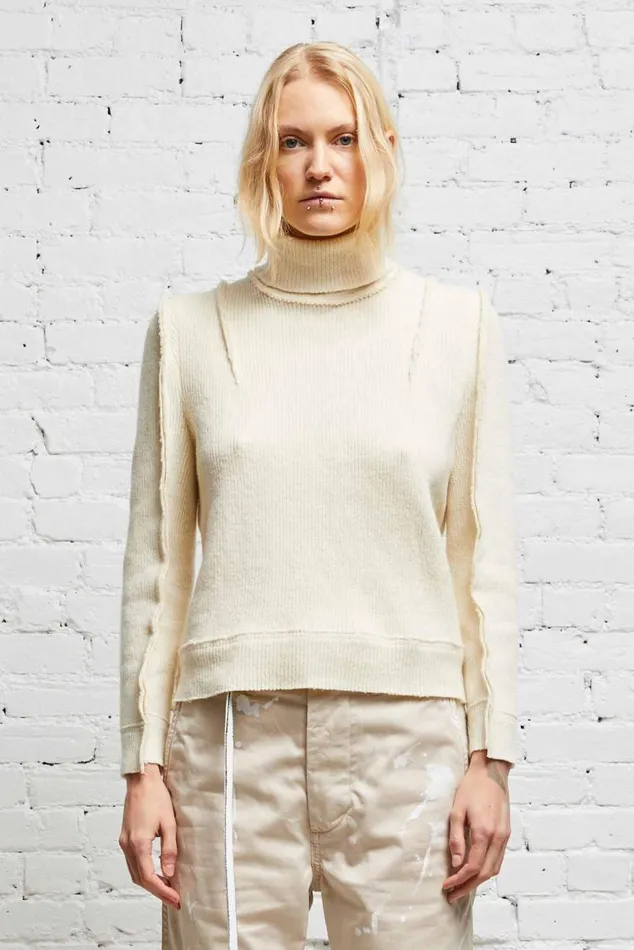 FLAT SLEEVE TURTLENECK 8211 ECRU Women R13 Sweaters