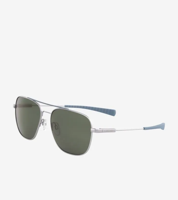 Flexible Navigator Sunglasses Silver MenWomen Cole Haan Sunglasses