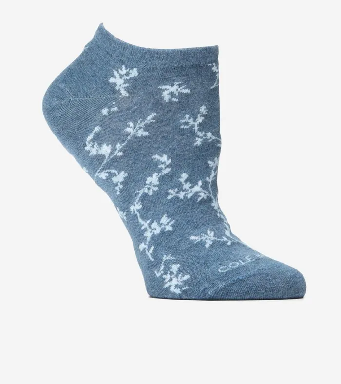 Floral No Show Socks Denim Heather Blue Women Cole Haan Socks