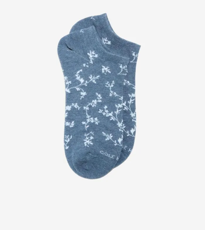 Floral No Show Socks Denim Heather Blue Women Cole Haan Socks